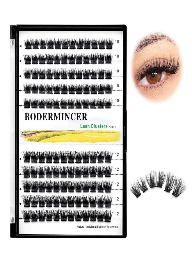 Bodermincer 120 Clusters 10mm+12mm/12mm+14mm Mixed Lash Cluster False Eyelash Individual Cluster EyeLashes Grafting Fake False Eyelashes Eyelash Extension (M01-Black-12mm) - Image 3