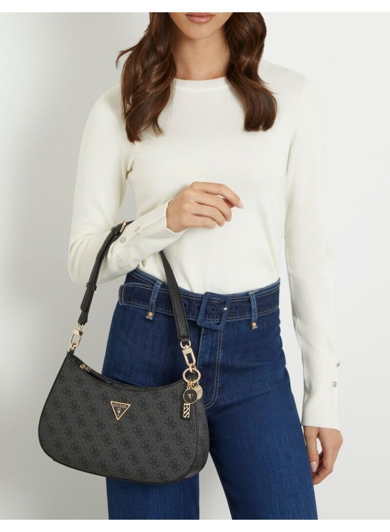 GUESS Noelle Saffiano Shoulder Bag – Gray Elegance in Every Detail - Image 4