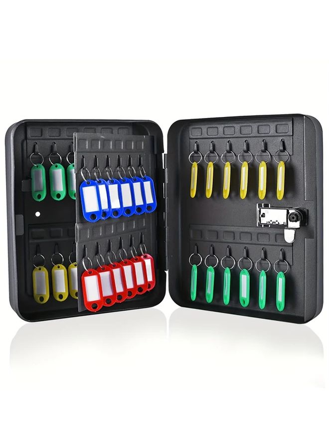 51pcs Wall Mounted Security Lock Box With 48 Slots Black Steel Key Holder - Image 3