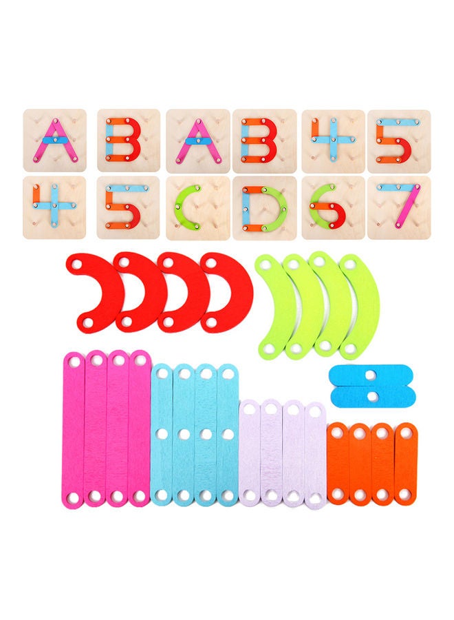 Wooden Letter Number Sorter Puzzle Pegboard - Image 1