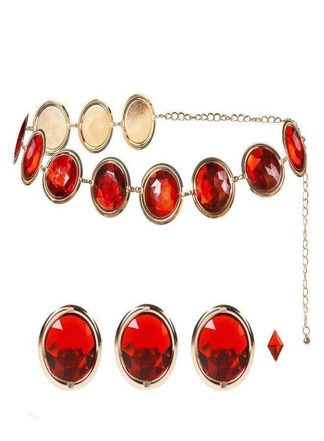puwuto Red Gem Waist Belt Anime Cosplay Stone Chain Western Belt, Adjustable Halloween Rhinestone Belt Costume for Women Halloween Cosplay Props Accessories - Image 1