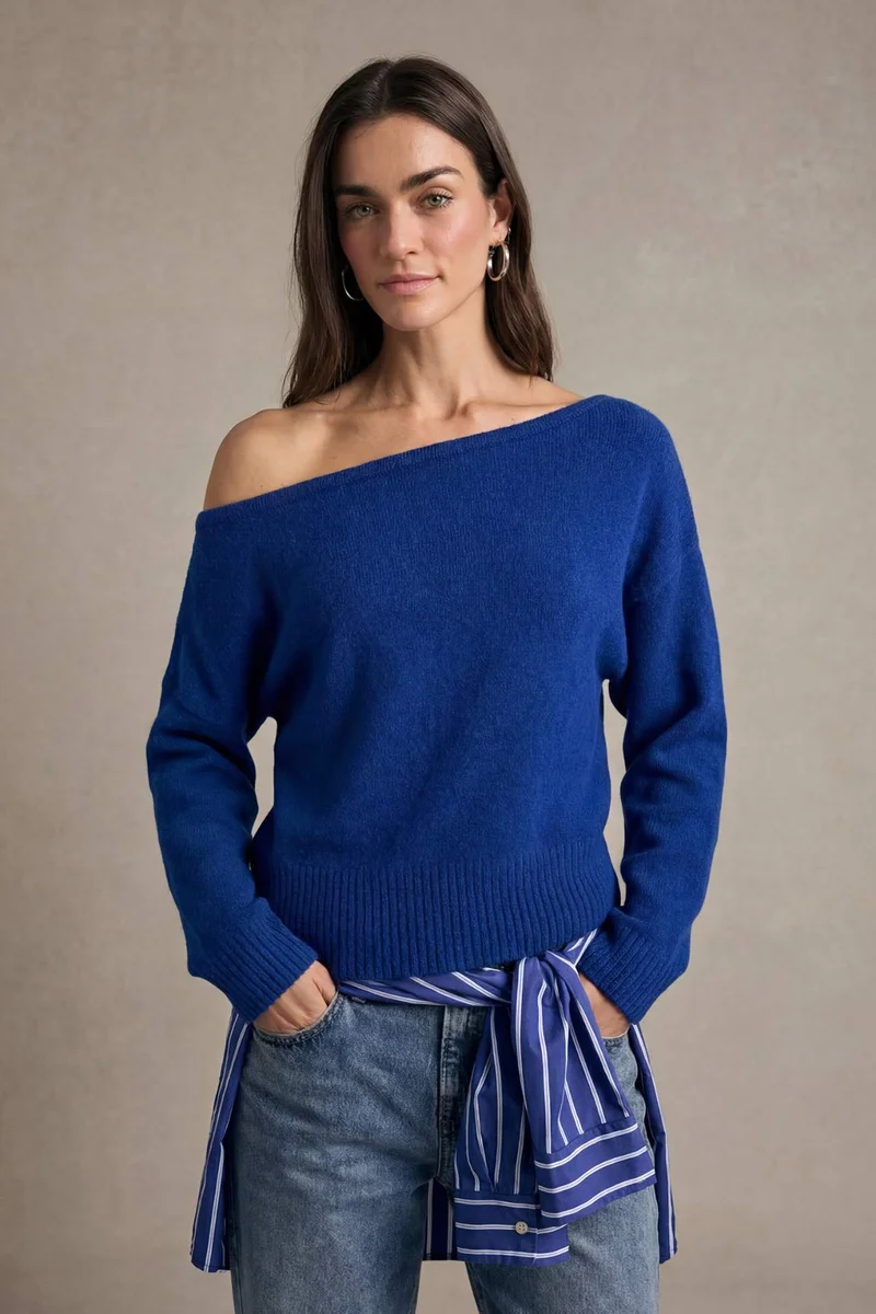 ديفاكتو Regular Fit Strapless Knitwear Pullover