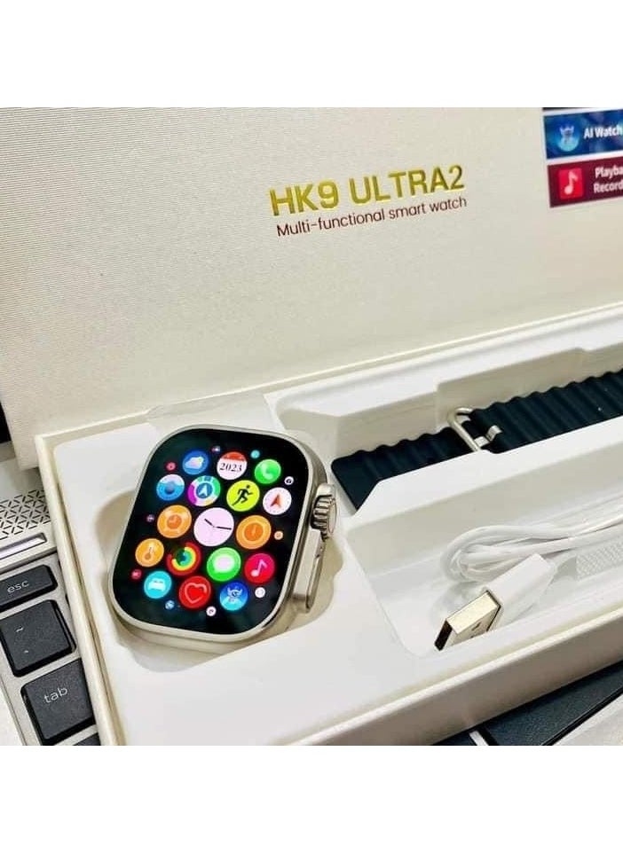HK - HK 9 Ultra 2 Smart Watch With Wireless Charging Super AMOLED Display AI Chat GPT Playback Music For iOS & Android - Image 1