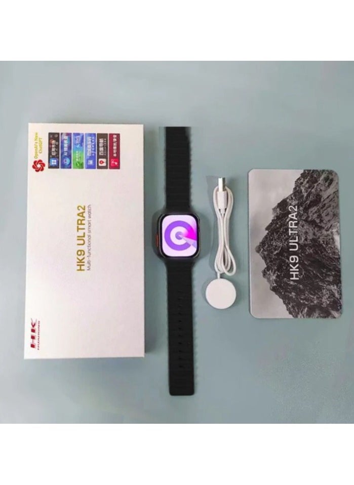 HK - HK 9 Ultra 2 Smart Watch With Wireless Charging Super AMOLED Display AI Chat GPT Playback Music For iOS & Android - Image 1