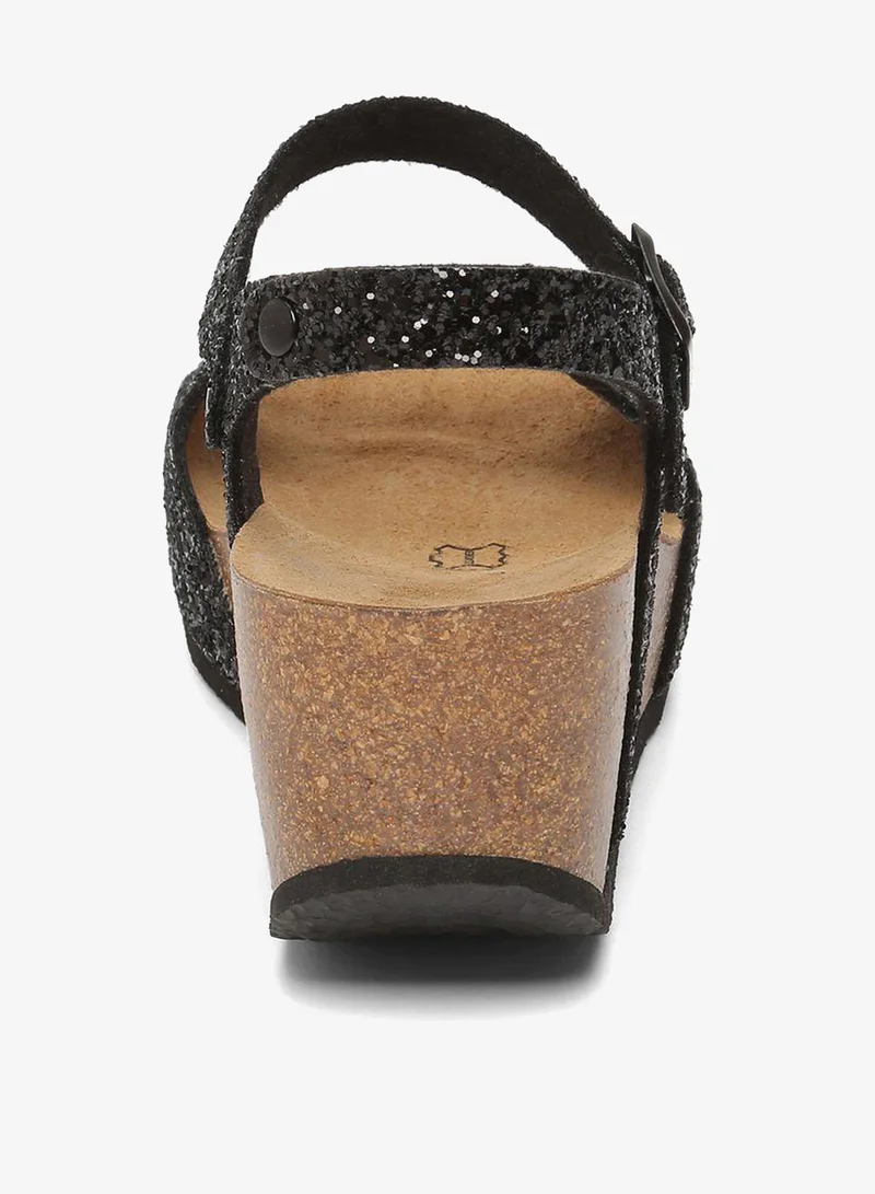 بيتون صندل فلات مرصع بالجليتر