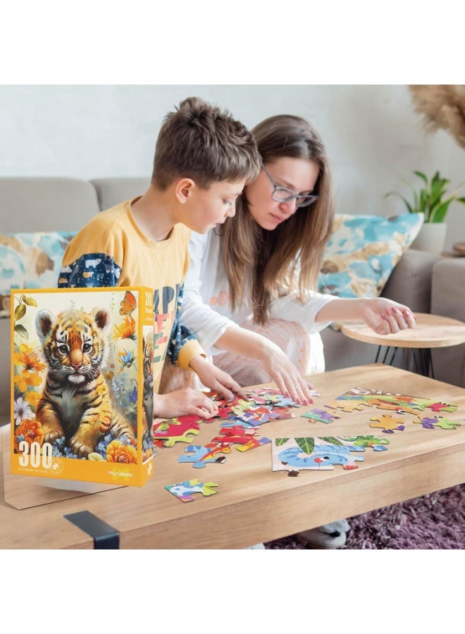 أحجية الصور المقطوعة "نمر" مكونة من 300 قطعة - أحجية فنية لقطة لطيفة للبالغين والمراهقين - الحجم 377 × 252 مم - Image 5