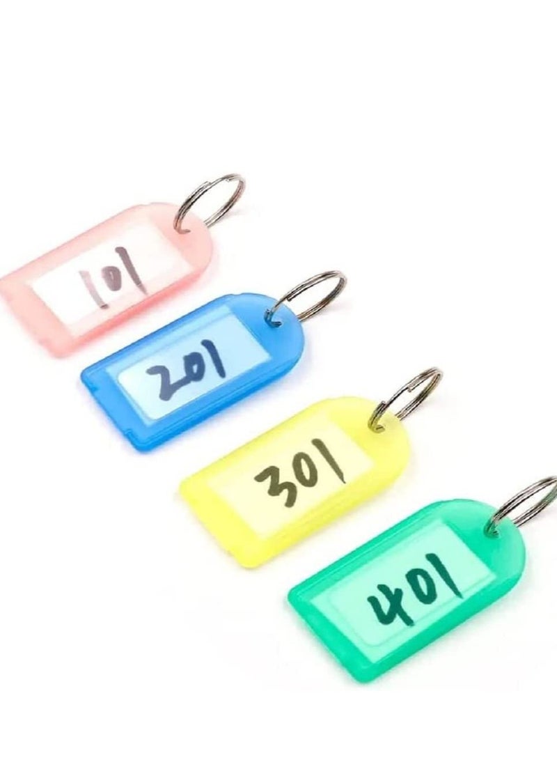 E COMMERCE  BAG E-commerce BAG 36 pieces Plastic Key ID Label Tags Multicolor with Split Keyring Keychain for Luggage Pet Name Hotel Office Room Memory Multiusers Stick - Image 3