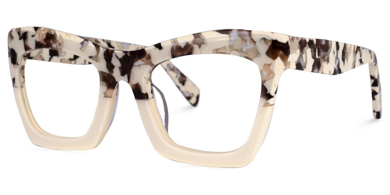 VOOGLAM Rectangle Eyeglasses for Women with Non-prescription Clear Lens Sienna Light Tortoise GWA035804-01 - Image 1