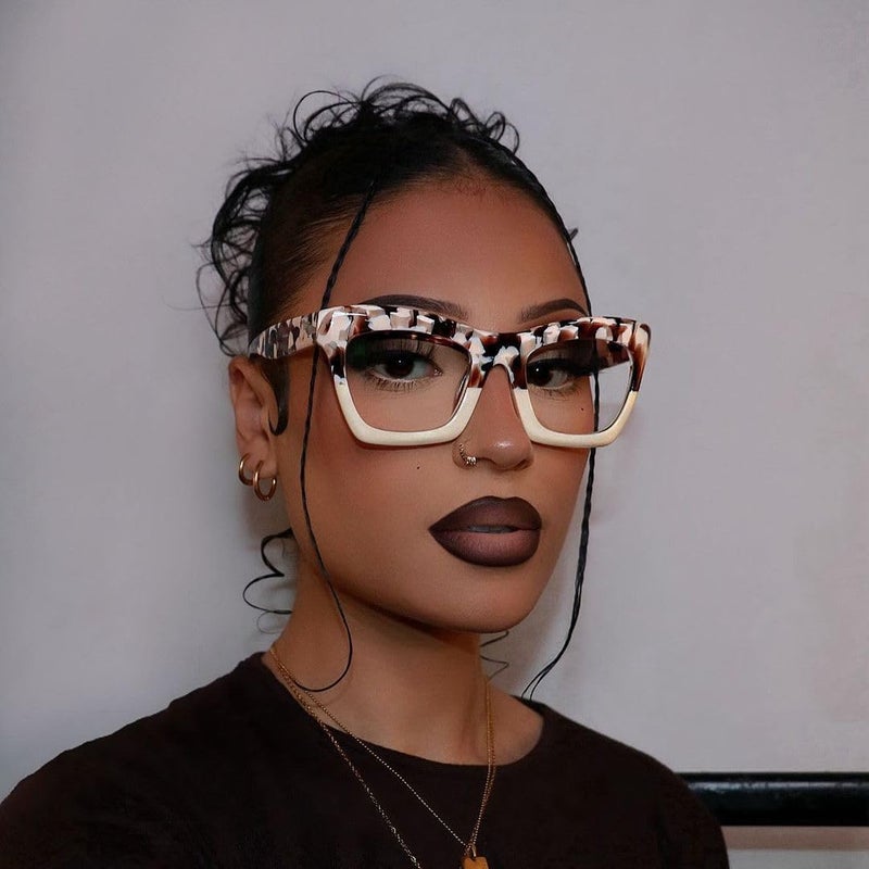 VOOGLAM Rectangle Eyeglasses for Women with Non-prescription Clear Lens Sienna Light Tortoise GWA035804-01 - Image 2