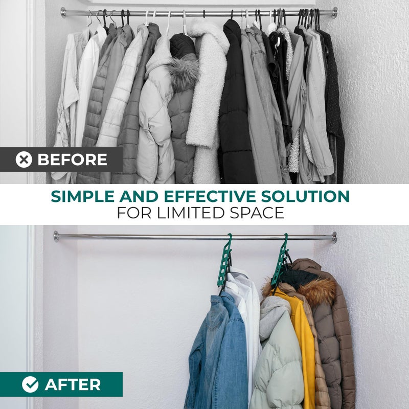 CraftyCrocodile Space Saving Hangers for Clothes - 4 in Pack  Heavy Duty Plastic  Multi Closet Space Savers for Shirts  Pants  Jeans  Sweaters - Hanger Organizer Space Saver - Image 2