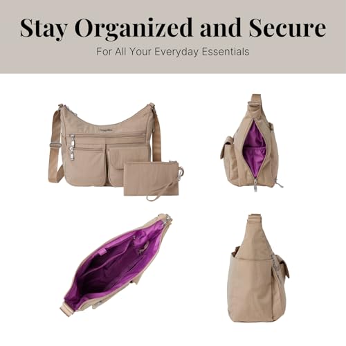 Baggallini Everywhere Bagg - Hobo Crossbody Bag for Women with RFID Wristlet – Water-resistant Travel Bag - Image 5