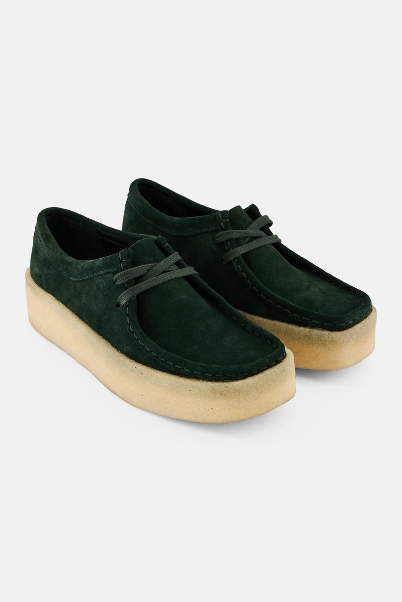 clarks أحذية كاجوال نسائية من نوع والابي بكعب قياسي، لون أخضر داكن - Image 1