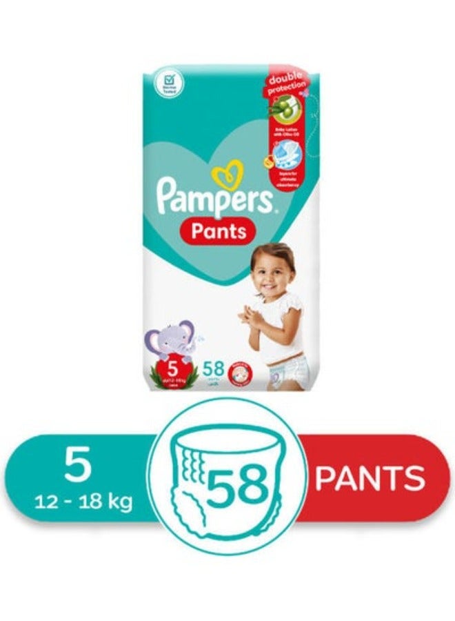 Pampers Diaper Pants, Size 5, 12-18 Kg, 58 Diapers - Image 1