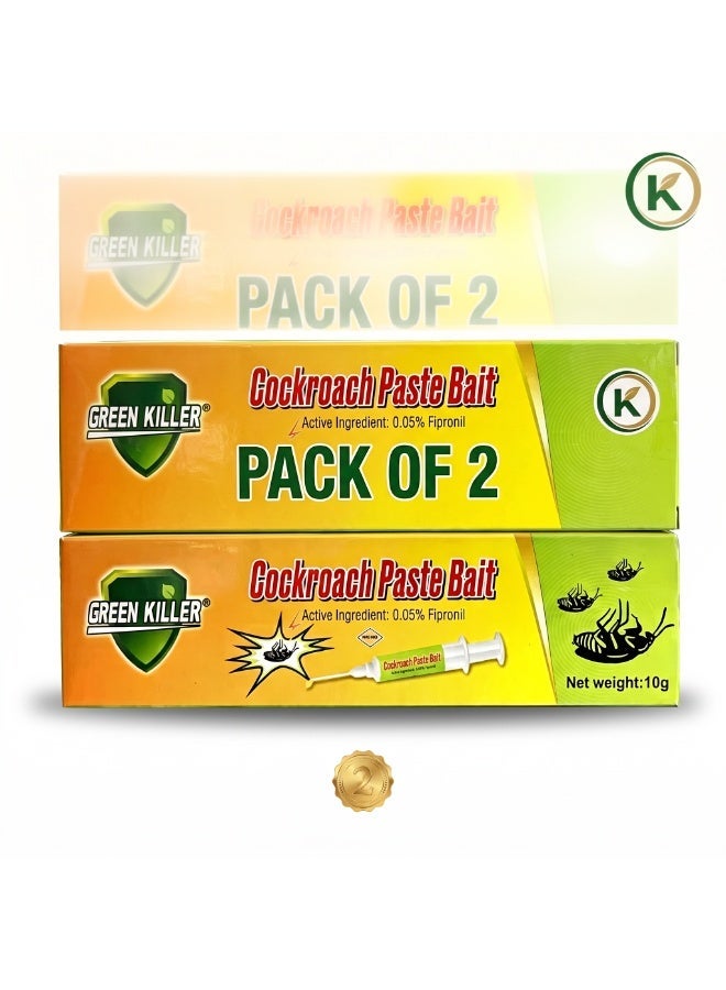 Green Killer Cockroach Gel Bait Syringe, 10g, 0.05% Fipronil, 2-Pack - Image 2
