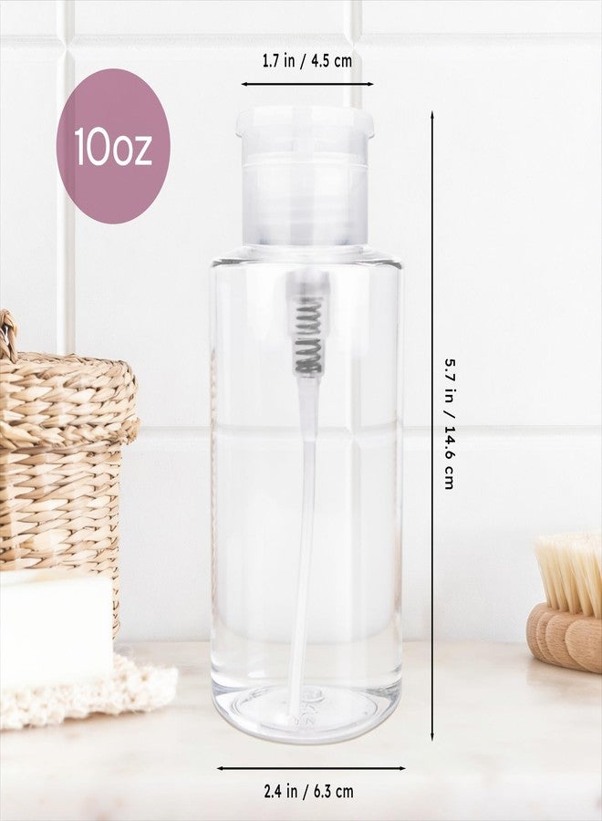 PANA 10oz. (Quantity: 2 Pieces) Liquid Push Down Pump Dispenser Empty Bottle with Flip Top Cap (Clear) - Image 2
