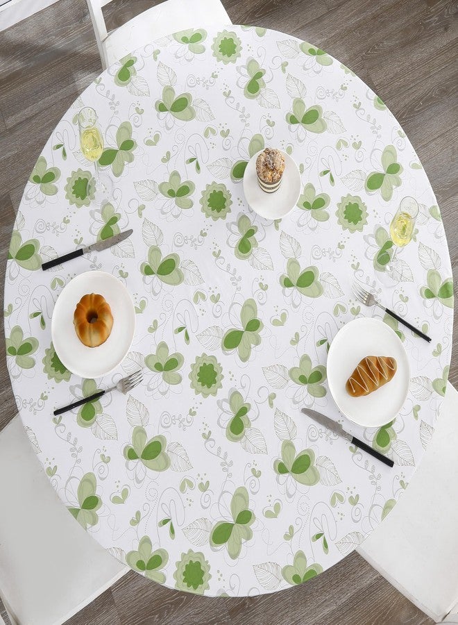 والروس مفرش طاولة دائري من الفينيل من Walrus، مزود ببطانة من الفلانيل وحواف مطاطية، مقاوم للماء والزيوت، مصنوع من مادة PVC، ومقاوم للبقع. مثالي للطاولات المستديرة بقياس 37-44 بوصة. - Image 1