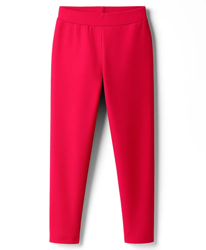 Pine Kids Pine Kids Cotton Lycra Knit Full Length Solid Leggings (Pack of 2) - Navy Blue & Red
