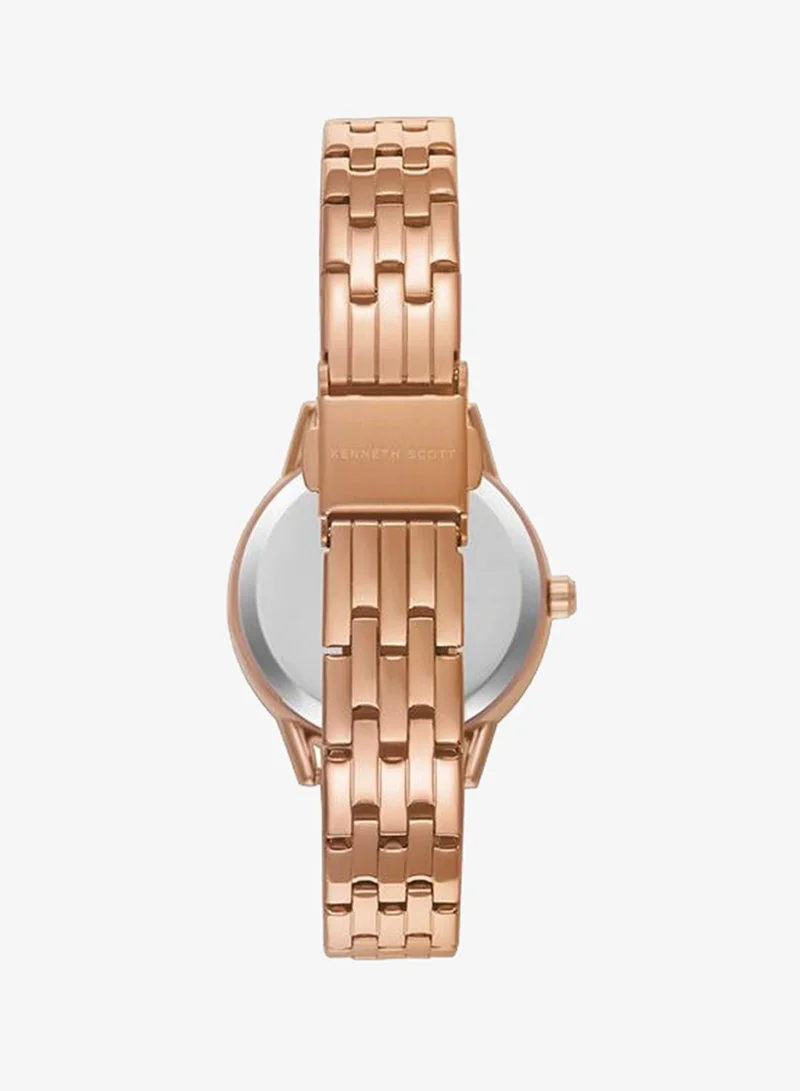 Kenneth Scott Green Kenneth Scott Women's PC21 Movement Watch, Analog Display and Stainless Steel Strap - K23537-RBKMG, Rose Gold for Women | Best Price UAE