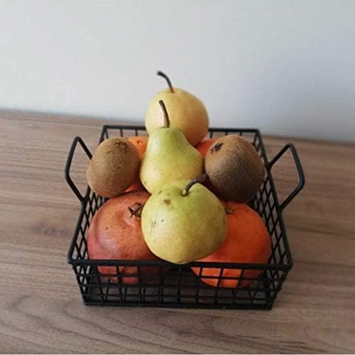 INDIDECOR INDIDECOR 567848 Square Metal Bread Basket Decorative Storage basket toast basket breakfast basket Black  - Image 3