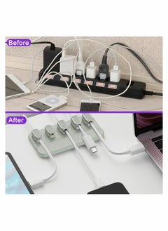 SYOSI Cable Management Magnetic Holder Desktop Multipurpose Cord Keeper 5 Clips for Lightning Cables, USB C Micro Sticks to Wood, Marble, Metal, Glass  - Image 3