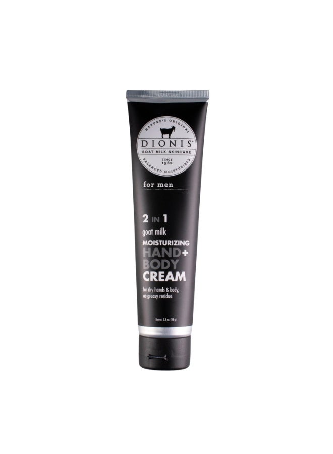 Dionis Goat Milk Skincare 3.3oz Hand & Body Cream For Men - Travel Size Hand Lotion For Hydrating & Moisturizing Dry Skin - Cruelty Free Cream Made In The USA - Paraben Free Formula - Image 1