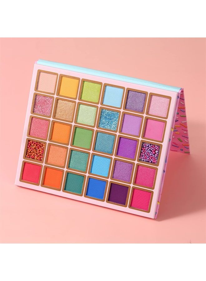 Tintark 30 Colors Makeup Eyeshadow Palette for Beauty & Matte Metallic Shimmer Pearl Glitter Eye Shadow Pallet & Rainbow Colorful Eye Makeup for Girls & Highly Pigment Eyeshadow Cosmetics - Image 4