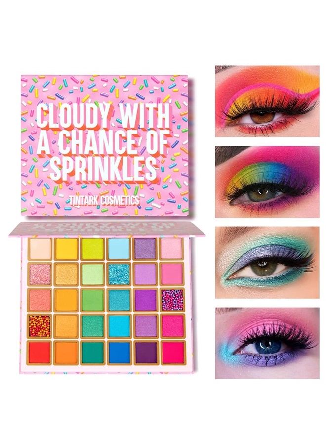 Tintark 30 Colors Makeup Eyeshadow Palette for Beauty & Matte Metallic Shimmer Pearl Glitter Eye Shadow Pallet & Rainbow Colorful Eye Makeup for Girls & Highly Pigment Eyeshadow Cosmetics - Image 1