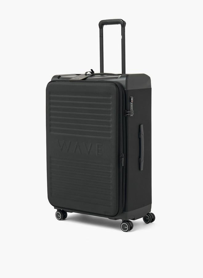 Wave Textured Softcase Luggage Trolley With Retractable Handle - 28 Inches Check-In Bag - Image 1