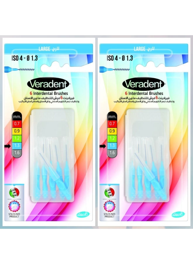 Veradent Interdental Brushes Large – 2 Packs × 6 Brushes | Precise Dental Care - Image 1