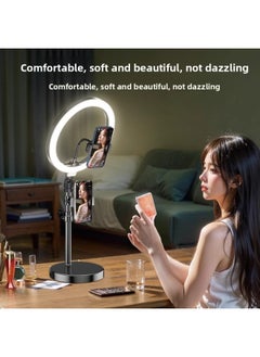 General Live Anchor Special Fill Light Mobile Phone Beauty Lighting Desktop Ring Light Photo Indoor Portrait Selfie Light-Light Source Color:Desktop Model 【26cm Beauty Lamp + Single Camera + Selfie】 Weighte  - Image 3