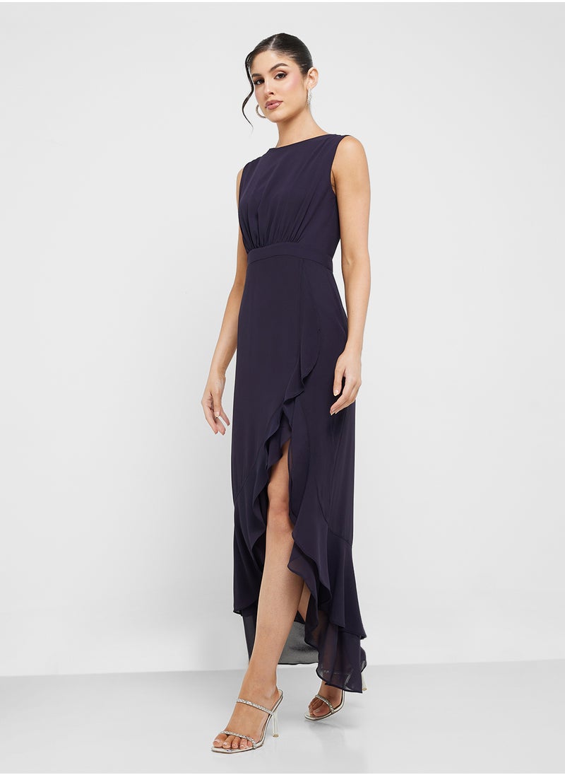 TFNC - Gill Crew Neck Side Slit Dress - Image 1
