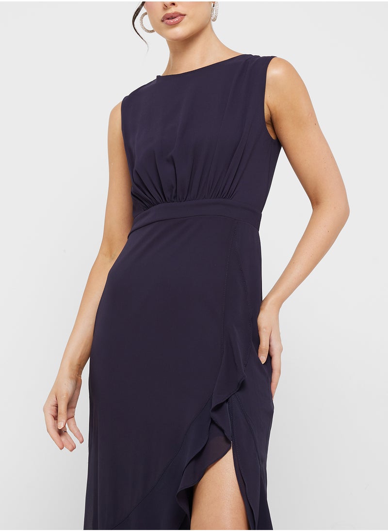 TFNC - Gill Crew Neck Side Slit Dress - Image 1