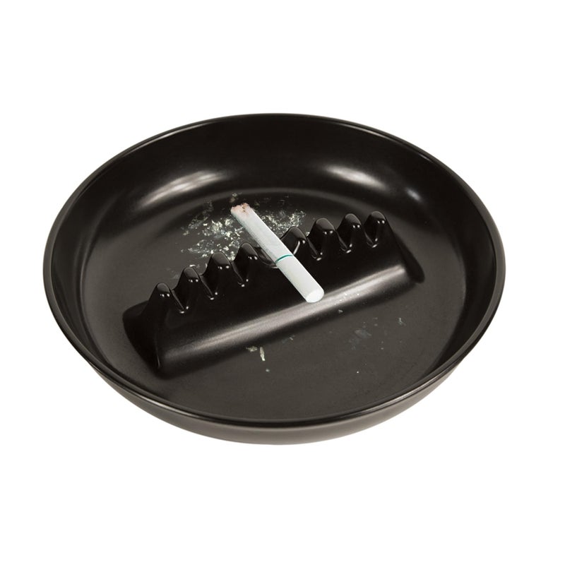 Fox Run 6121 Melamine Ash Tray, 6.75 x 6.75 x 1.25 inches, Black - Image 1