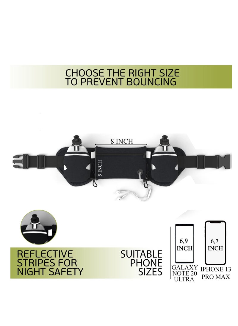 Generic - Waist Pack with 2pcs Water Bottle Holder, Ultra Light Running Hydration Belt Pack for Any Hips for Men Women, Fuel Marathon Waist Pouch for Runners Jogging Biking - Image 1