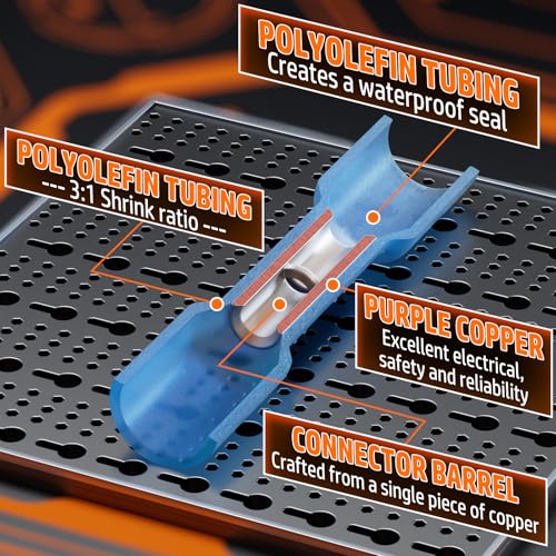 PEBA Wire Crimping Tool Kit, Ratcheting Crimper for 22-10 AWG, 110PCS Waterproof Heat Shrink Butt Connectors, Copper Core, for Automotive, Marine, Trailer & Home Use, UL Listed - Image 3