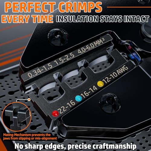 PEBA Wire Crimping Tool Kit, Ratcheting Crimper for 22-10 AWG, 110PCS Waterproof Heat Shrink Butt Connectors, Copper Core, for Automotive, Marine, Trailer & Home Use, UL Listed - Image 4