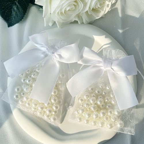 Esdallina 40 PCS 3.6"x4.7" Premium Sheer Organza Bags White Wedding Favor Bags Jewelry Gift Bags for Party Christmas Festival - Image 2