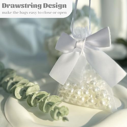 Esdallina 40 PCS 3.6"x4.7" Premium Sheer Organza Bags White Wedding Favor Bags Jewelry Gift Bags for Party Christmas Festival - Image 3