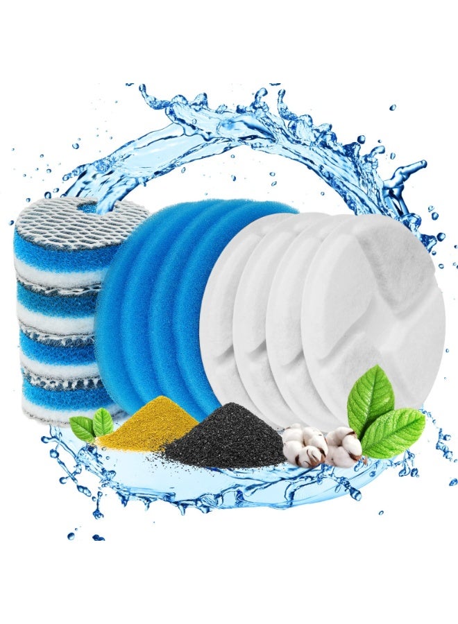 4 Pack Cat Water Fountain Filters, Carbon Filters and 8D Filters for Cat Water Fountain Stainless Steel - Image 1