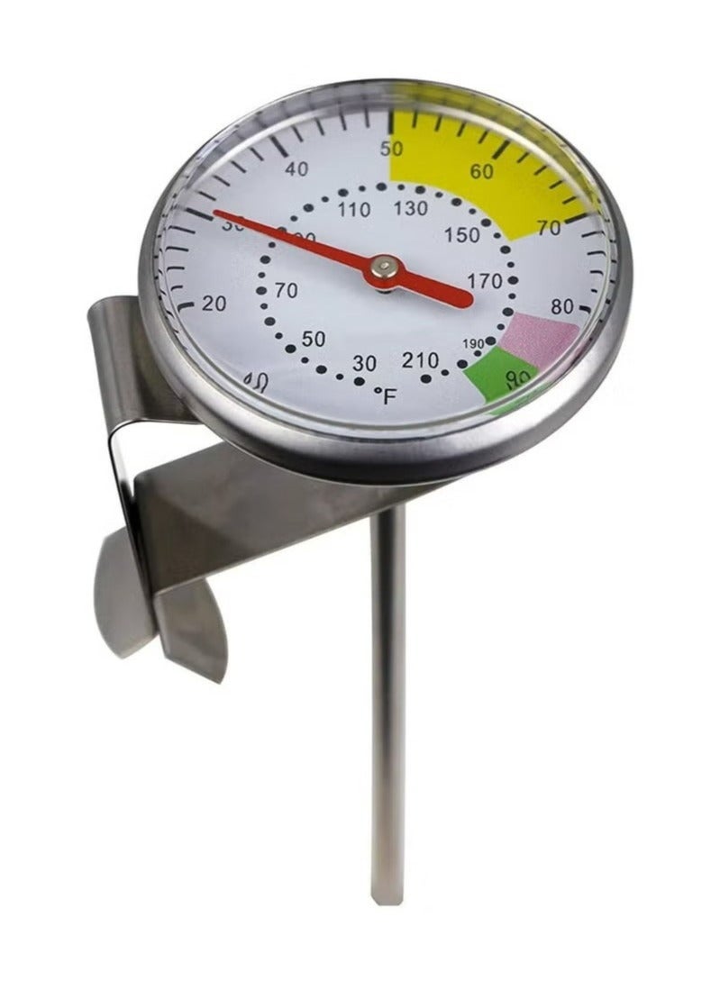 HOMESTAR Thermometer Kitchen Suitable for Milk Coffee and Water Silver analog colored - Image 2
