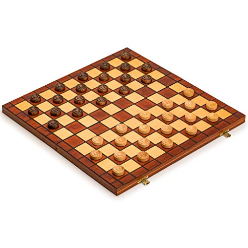 Wegiel Checkers Set in Folding Wooden Case 100 Playing Field 1512 - Image 1