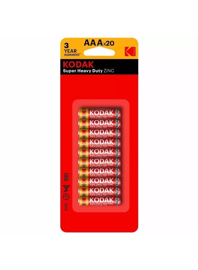 Kodak Super Heavy Duty Zinc 1.5V AAA Batteries- 20pcs - Image 2