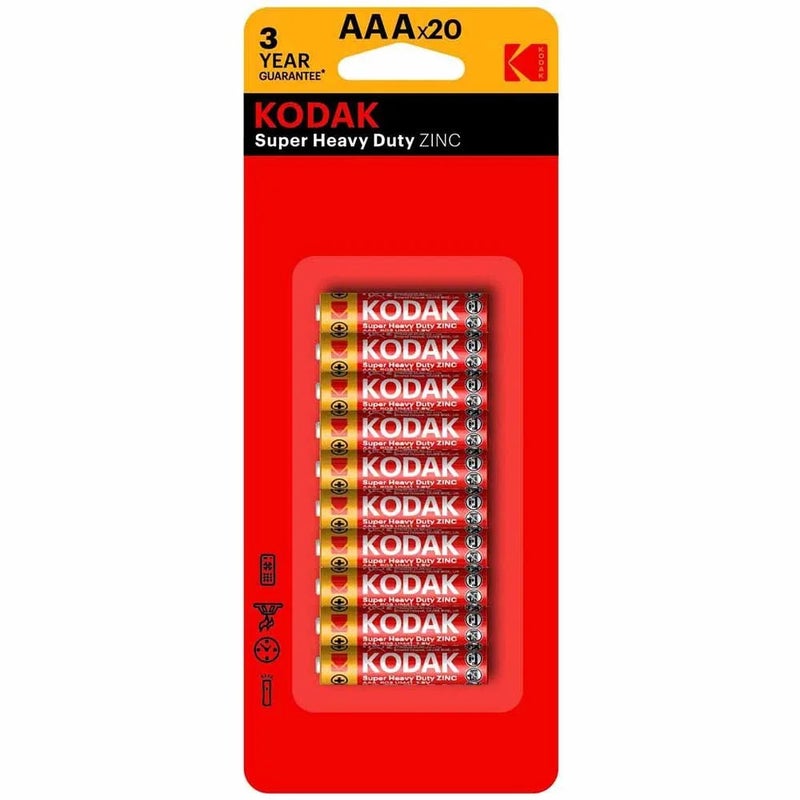 Kodak Super Heavy Duty Zinc 1.5V AAA Batteries- 20pcs - Image 1