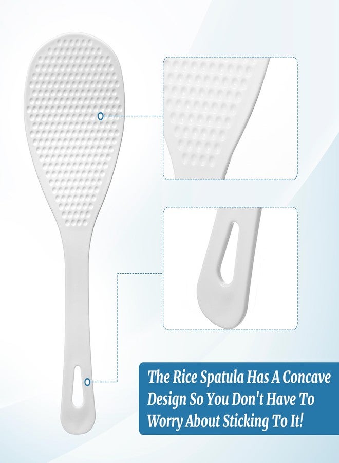 Azefnuhk 2-Pack Rice Spoon Paddle, 8.3 Inch, White Non-Stick Rice Paddle Scooper, Ergonomic Plastic Scooper with Hanging Hole, Potato Server Spatula for Kitchen, Restaurant, and Home Cooking - Image 2