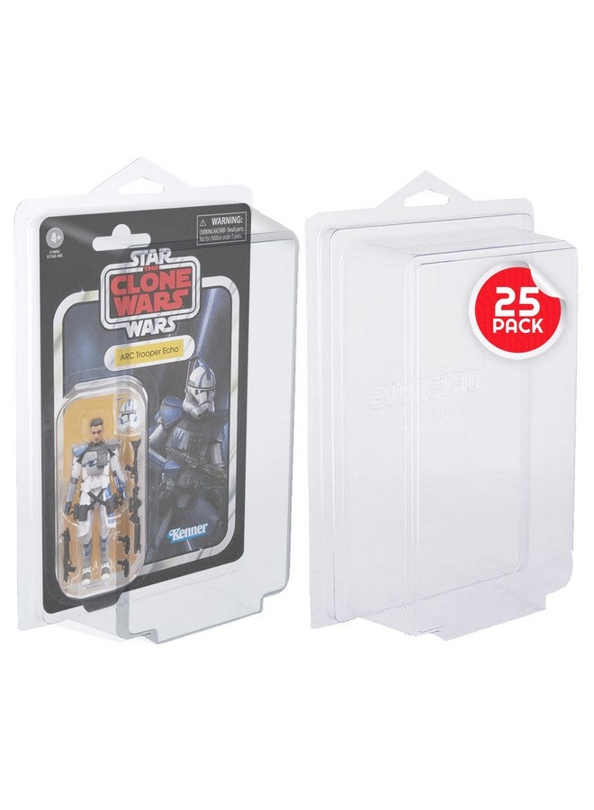 EVORETRO Action Figure Display Case Blister Type Compatible With 3.75In Figures Marvel Legends Star Wars Vintage Gijoe Masters Of The Universe Motu Figures Carded 0.35Mm Thick Clear Pet 25 Pack - Image 1