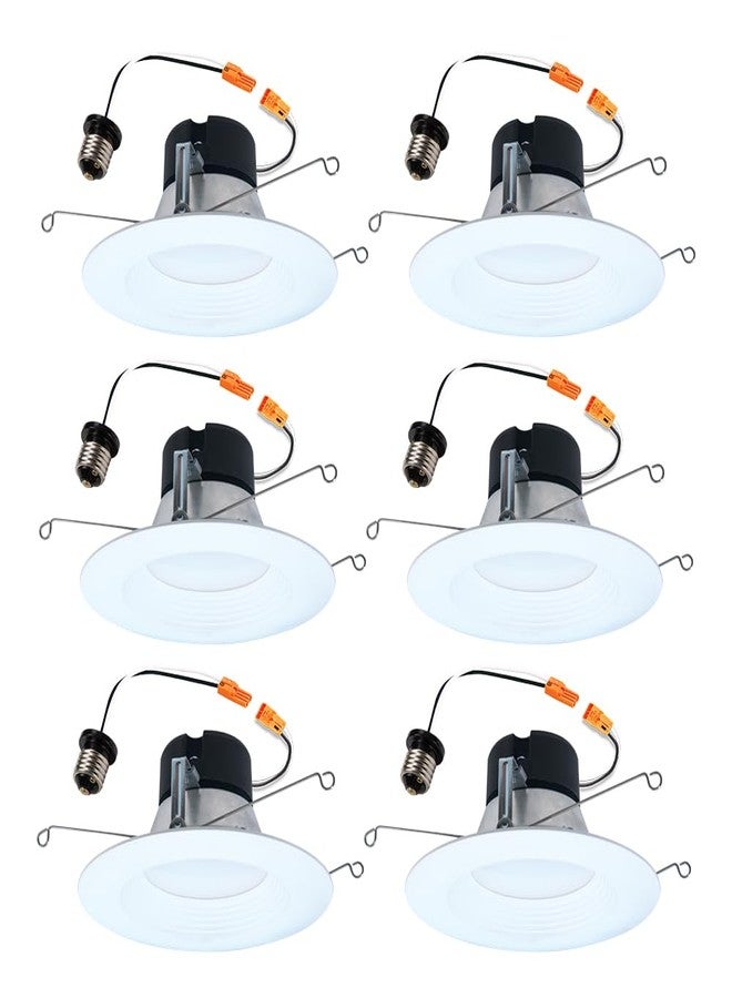 HALO LT 5 Inch / 6 Inch LED Recessed Light Trim, 5 Color Temperatures, Dimmable Baffle Can Light, 6-Pack - LT56079FS1EWHR6PK - Image 1