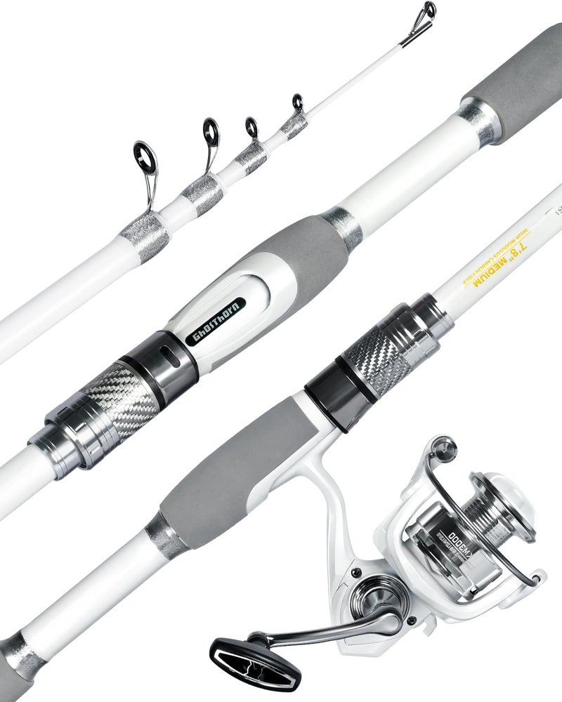 Ghosthorn Fishing Rod and Reel Combo Carbon Fiber Telescopic Fishing Pole Carrier Bag Portable Kit Saltwater Freshwater (Rod and Reel only, 1.8m 6ft) - Image 1