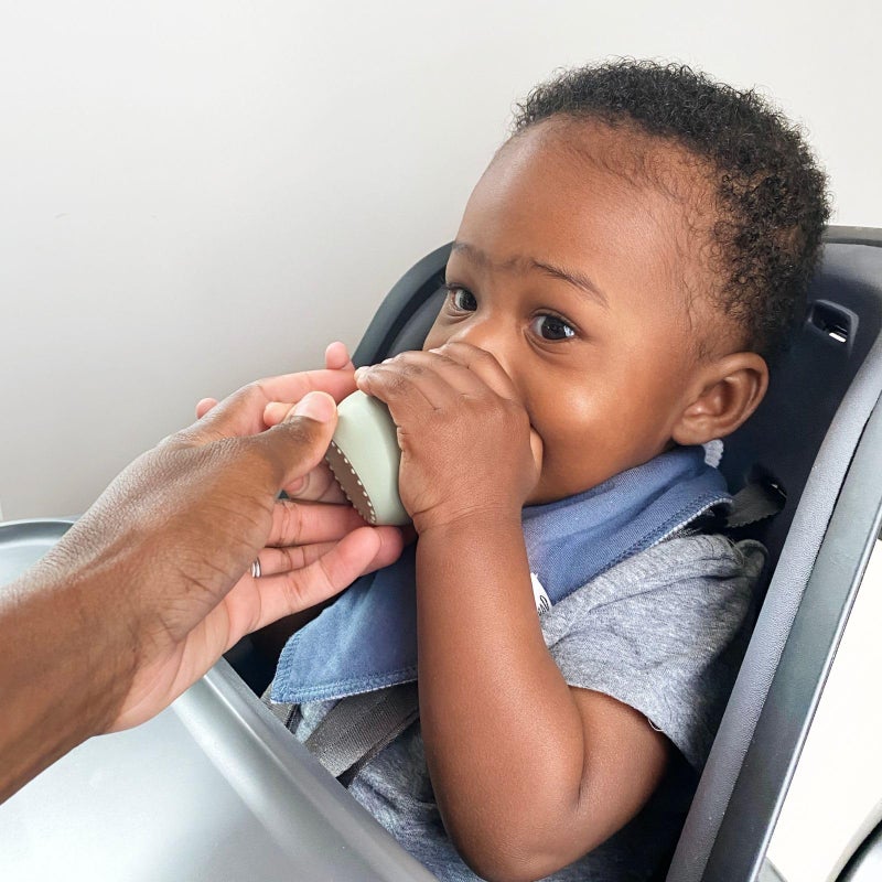 ezpz Tiny Cup (Sage) - 4 months+ - 100% Silicone Training Cup for Infants - Designed by a Pediatric Feeding Specialist - Baby-Led Weaning Essentials & Baby Gifts - Image 2