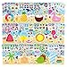 DUJAA 24 Sheets Summer Stickers for Kids Make a Face Sticker Hawaii Tropical Pool Beach Stickers Make Your Own Watermelon Pineapple Flamingo Sticker for Tropical Luau Party Summer Holiday Party Favors - Image 3