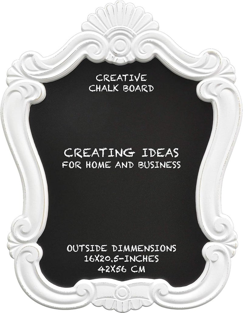 Creative Picture Frames 16" x 20.5" Venice Shabby Chic Vintage White Distressed Wall Mounted Chalkboard Sign - Image 2